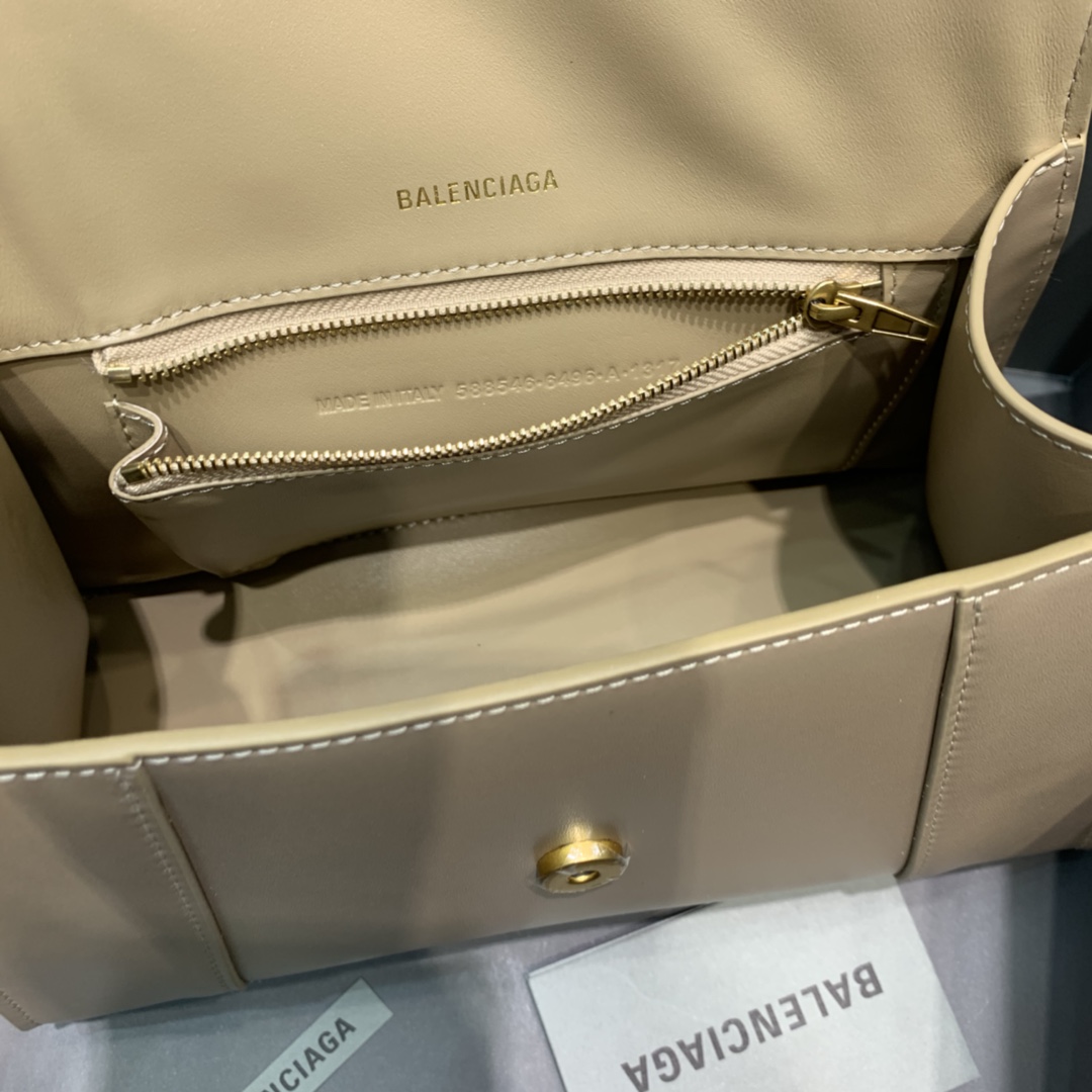 Balenciaga Hourglass XS Handbag Box Calfskin Shoulder Bag Apricot